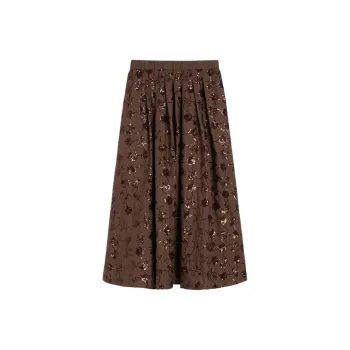 WEEKEND MaxMara Casual Long Skirt Women's Chocolate