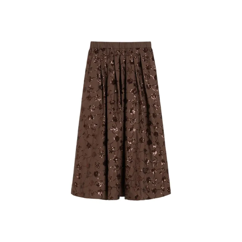 WEEKEND MaxMara Casual Long Skirt Women's Chocolate-0