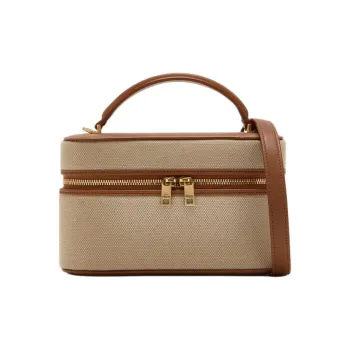 SAINT LAURENT Canvas One Shoulder Handbag Women's Khaki