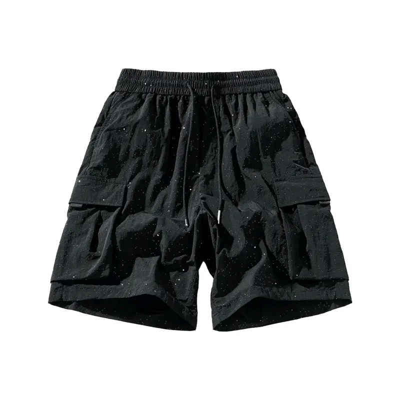 Yiwen Cargo Shorts Unisex Black-0