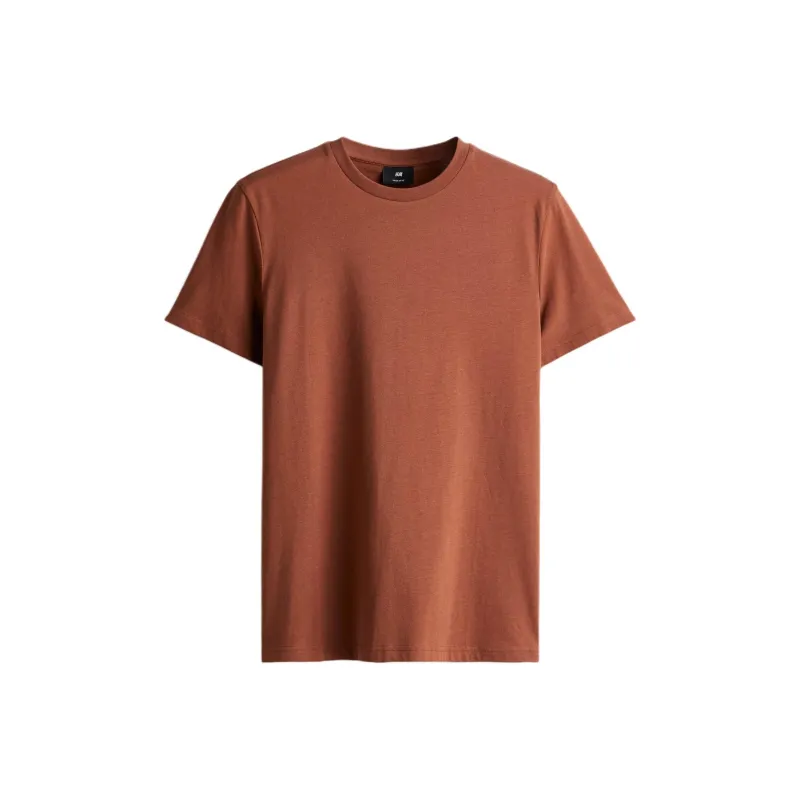 H&M T Shirts Men Dark Orange-0