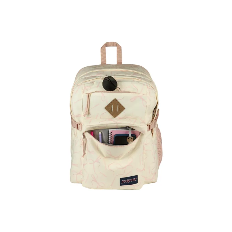 JanSport Recycled Polyester Backpack Women's Beige & Pink-5