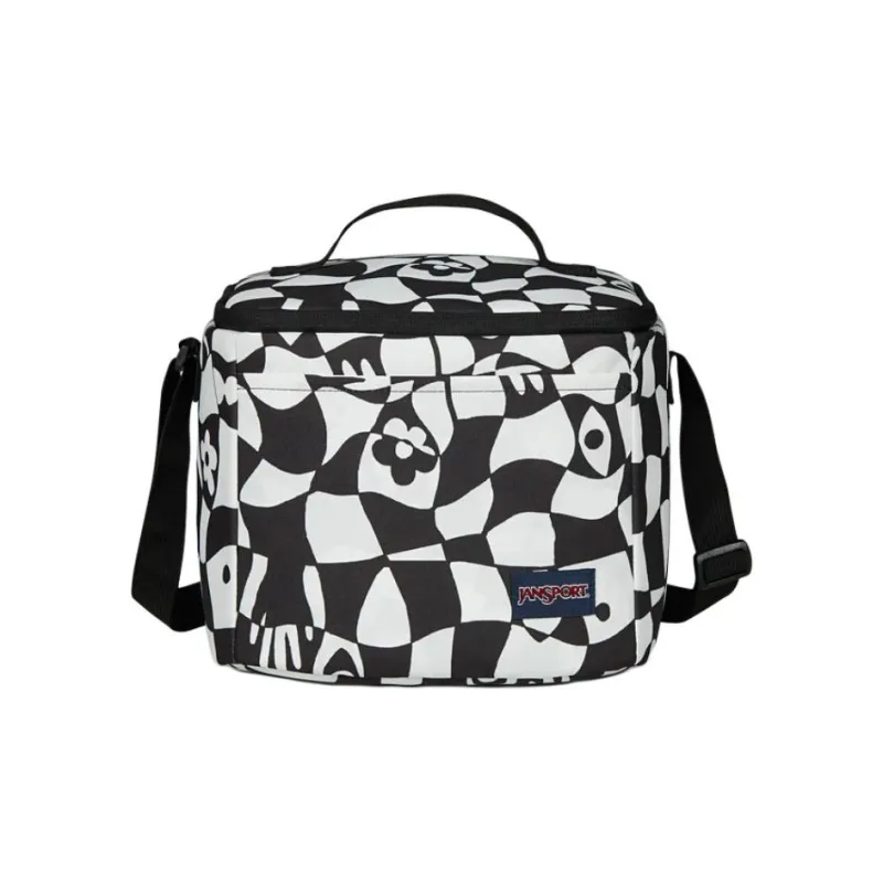 JanSport Polyester Shoulder Bag Unisex Black White-0