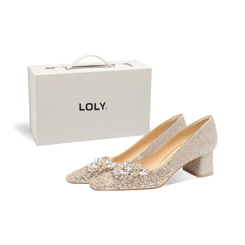 LOLY Chunky Heel High Heels Women's-0