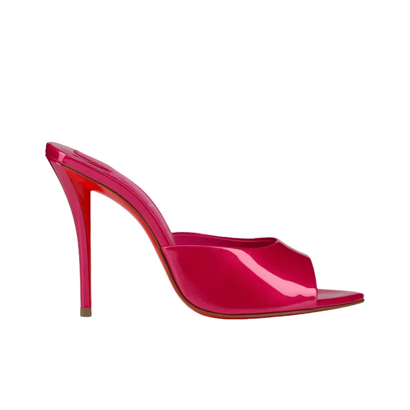 CL Slide Slippers 10cm Women's Rose Red-1