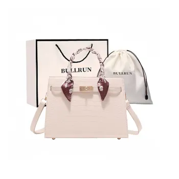 Bullrun Microfiber Synthetic Leather Handbag Women's Ecru/Black/Burgundy