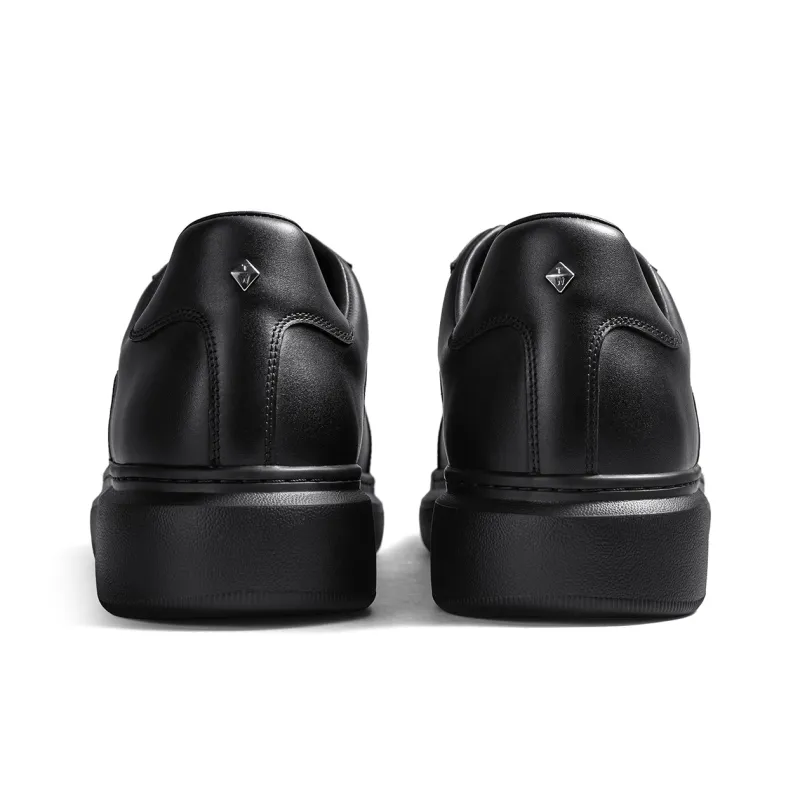 THOM WILLS Trendy Fashion Black Warrior German Army Trainers Low Top Skateboard Shoes Men's Black-3