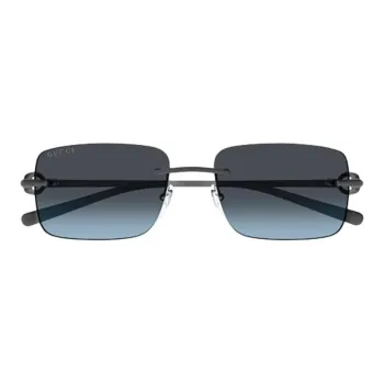 GUCCI Metal Rectangular Sunglasses Unisex Black