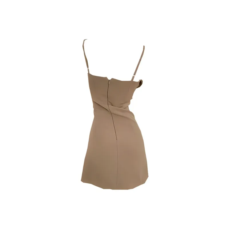 DOSOHEB Slip Dresses Women's Khaki-1
