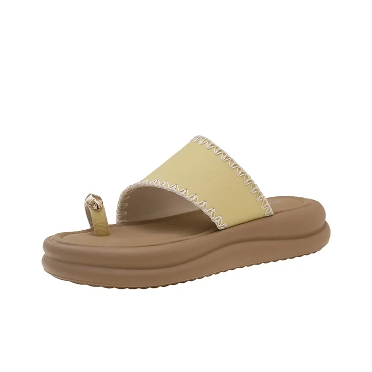 AJPAP Rubber Sole Cut Out Abrasion Resistant Slip Resistant Cushioning Slide Slippers Women's-4
