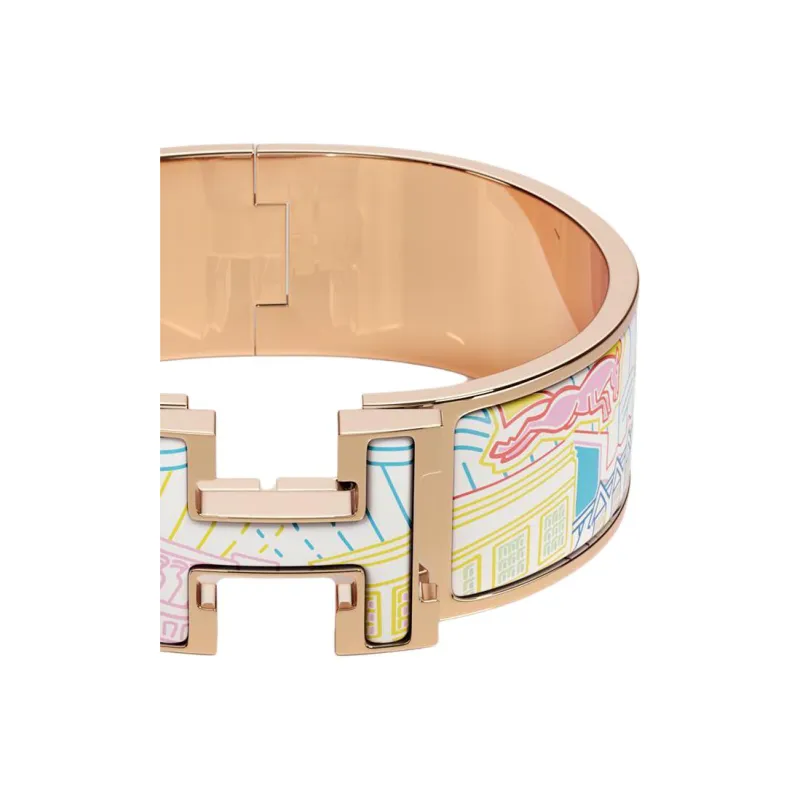 HERMES Rose Gold Plated Bangles Women's Multicolor-2