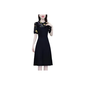 Flowers In Water Short Sleeved Dress Women's