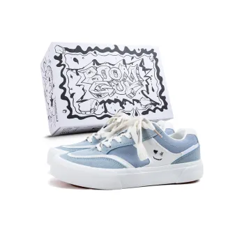 BOOM GUY Slip Resistant, Abrasion Resistant, Lightweight Low Top Skateboard Shoes Women's Blue
