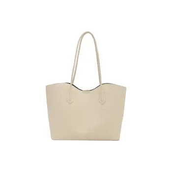 Kewuku PU Shoulder Bag Unisex Ecru/Silver/Black/Coffee