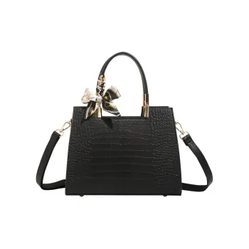 H YXIANG Microfiber Synthetic Leather One Shoulder Handbag Women's Black