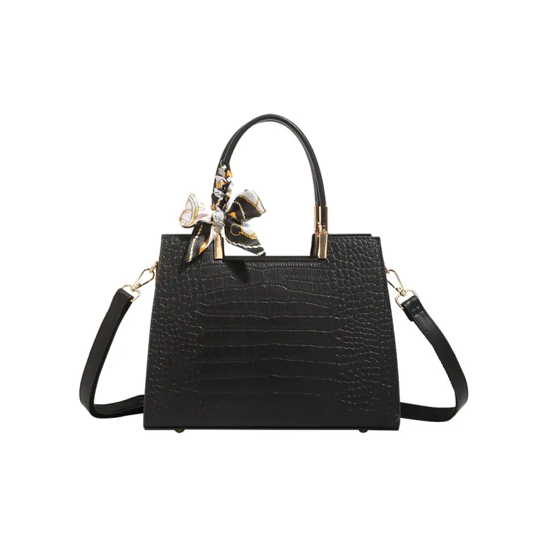 H YXIANG Microfiber Synthetic Leather One Shoulder Handbag Women's Black-0