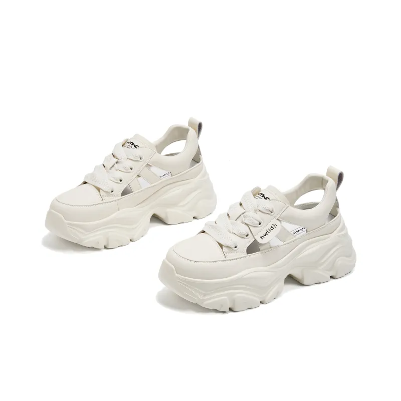 Hotwind Breathable Lightweight Height Increasing Low Top Chunky Sneakers Women's-3