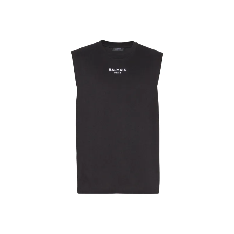 BALMAIN Logo embroidered Tank Top-0