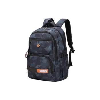 SNOOPY Nylon Fabric Backpack Tubas Men's Camouflage Gray