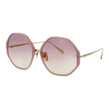 Linda Farrow Acetate Irregular Shape Sunglasses Women's Pink