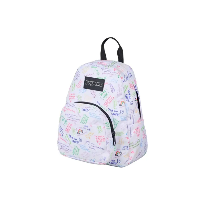 JanSport Zip Closure Backpack Mini Women's White & Multicolor-1