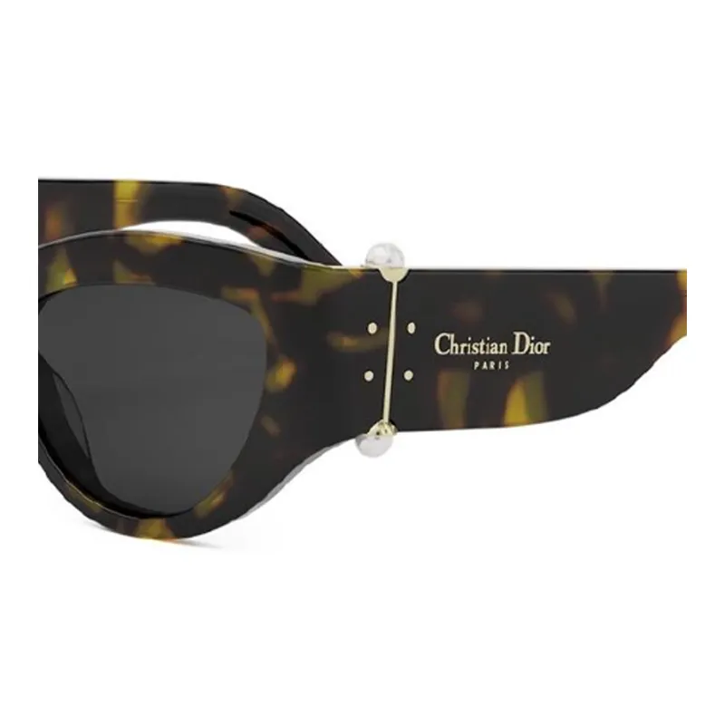 DIOR Cellulose Acetate Irregular Shape Sunglasses Unisex Tortoiseshell-2