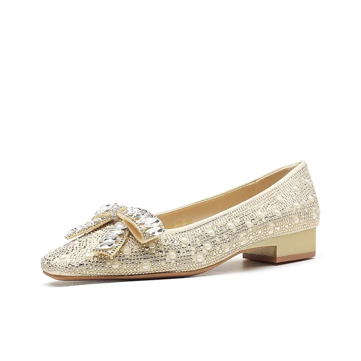 Bamiti Chunky Heel High Heels 3cm Women's Silver/Gold-8