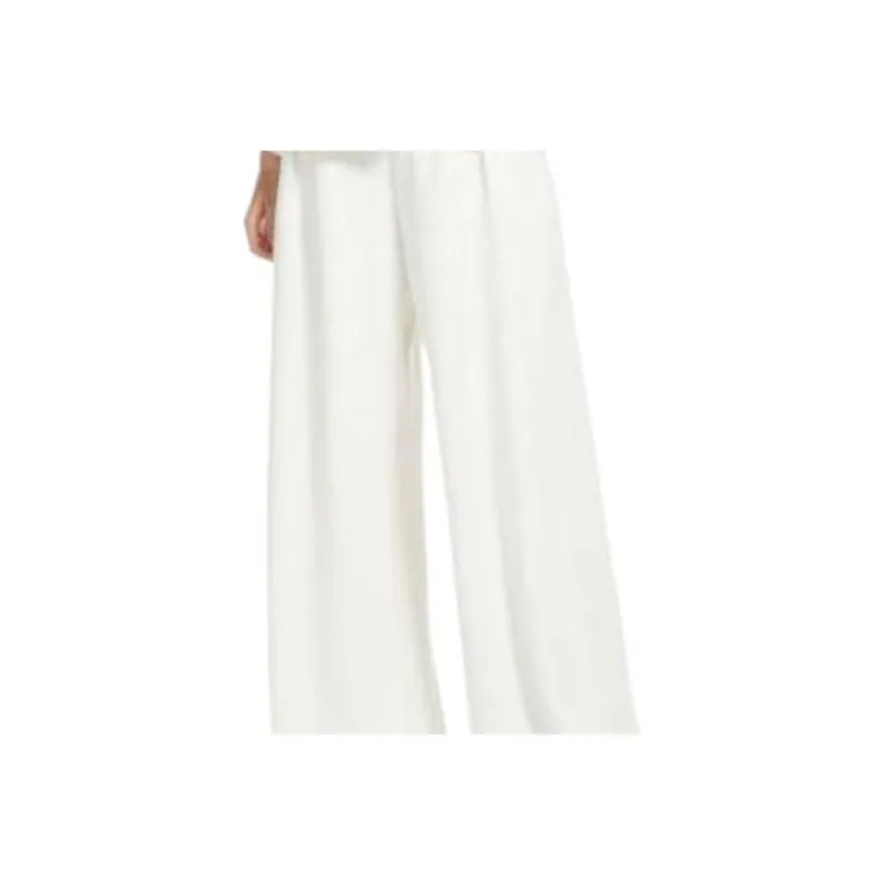 MaxMara Nocera Collection Wide Leg Wool Trousers Casual Pants Women's White-4