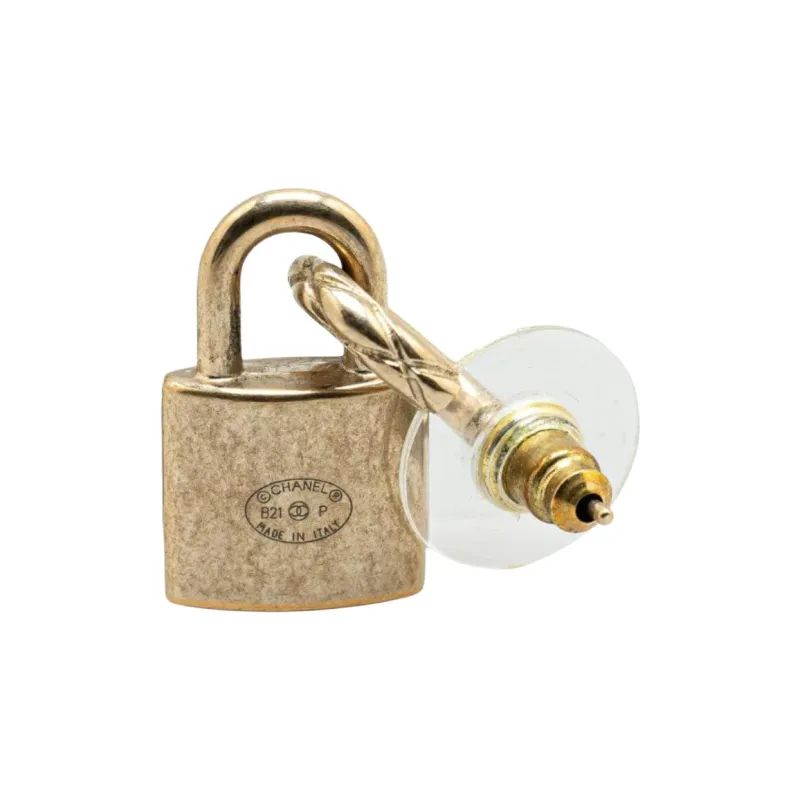 CHANEL Gold Plated Earrings Women's Gold-1
