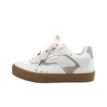 MINGKUANG Slip Resistant, Abrasion Resistant, Lightweight Low Top Skateboard Shoes Unisex Beige