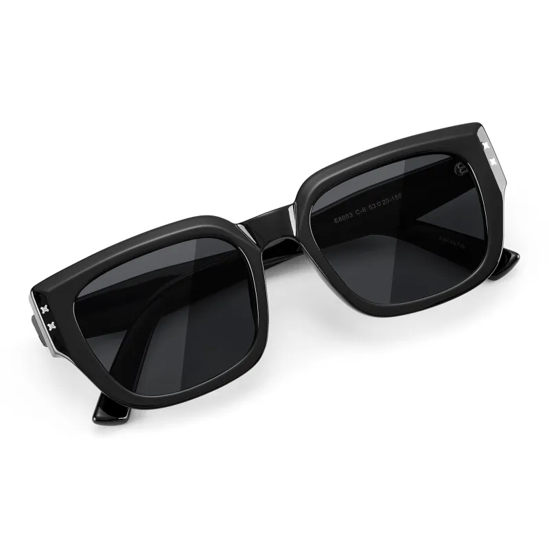 ENFANTIN TR/Memory Plastic Square Sunglasses Unisex-2