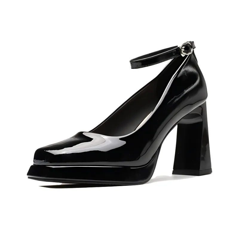 GOSO Chunky Heel High Heels Women's Black-0