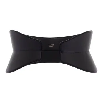 Alaia Calfskin Leather Belts Women's Black 