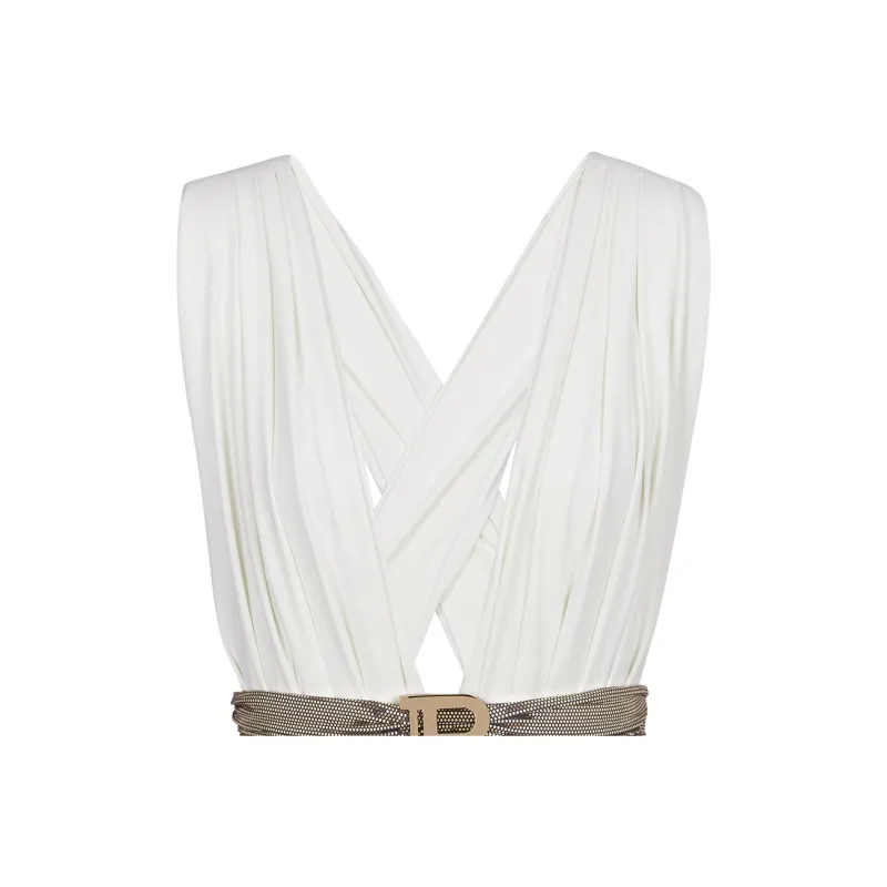 BALMAIN Swimsuit With Belt One-piece Swimsuit Women's White-1