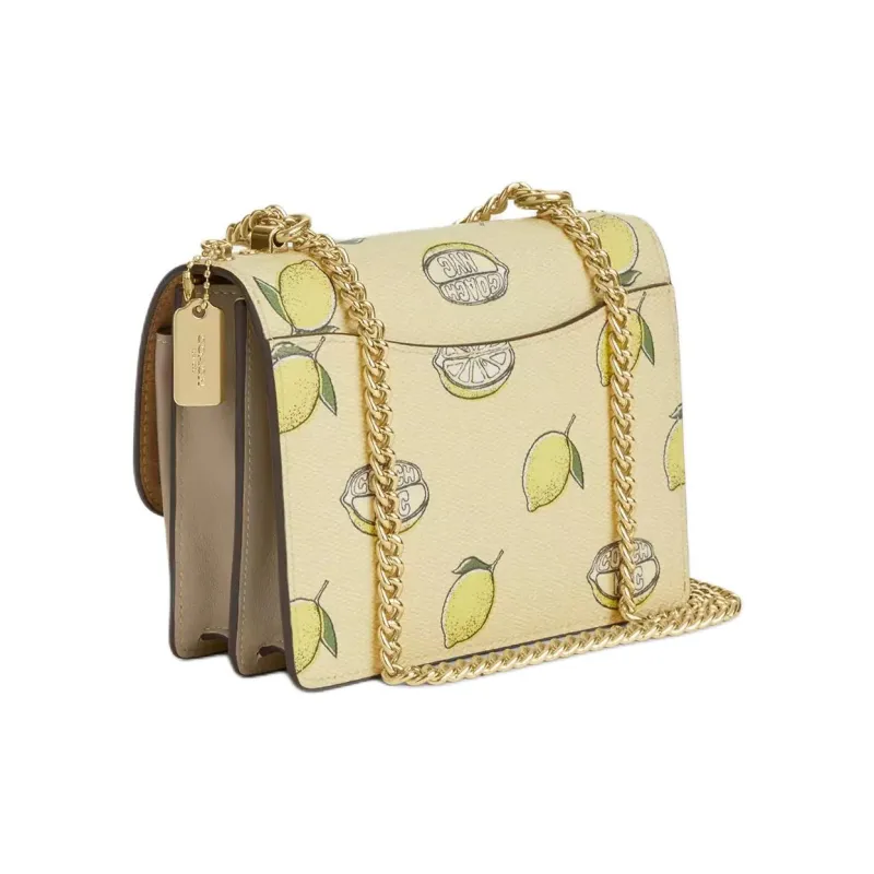 COACH Klare Coated Canvas Bag, Crossbody Bag, Shoulder Bag Mini Women's Yellow Green-1