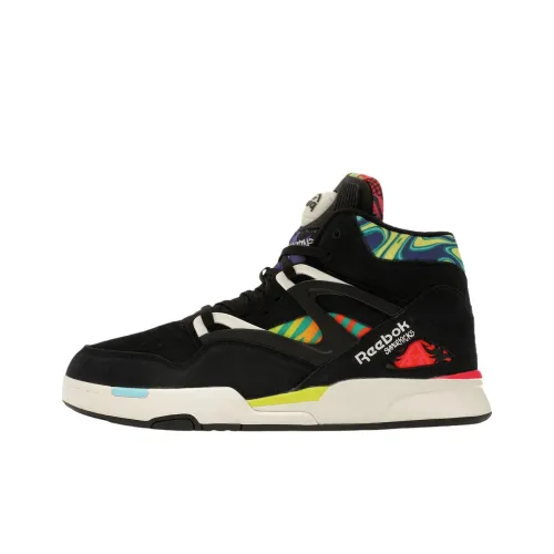 Reebok Pump Omni Zone 2 Anti Slip Wear Resistant Mid Top Vintage Basketball Shoes Unisex Black