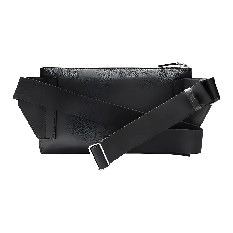 MONTBLANC Leather Crossbody Bag, Fanny Pack Men's Black-3