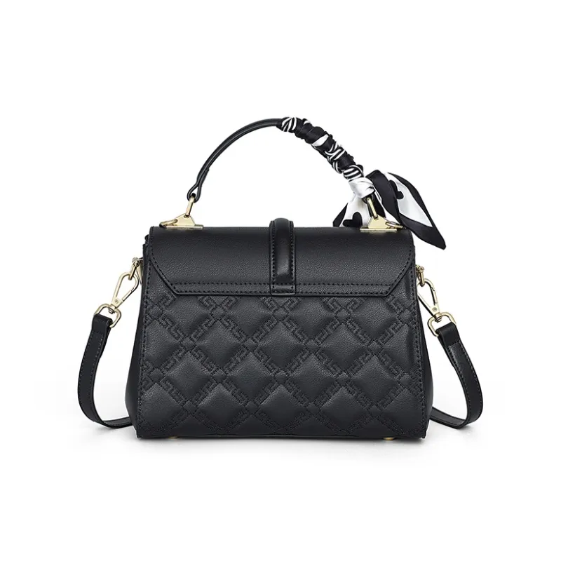 EBLAN Cow Leather Handbag, Shoulder Bag, Crossbody Bag Regular Women's Apricot/Black-9