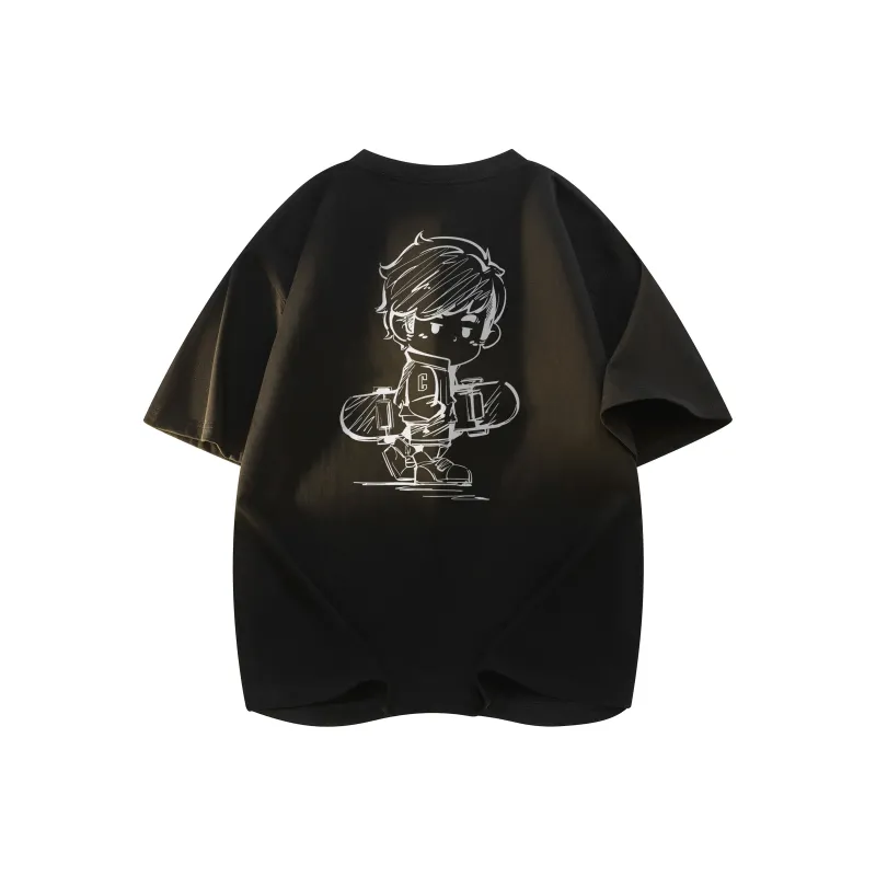 CHOUCHOUS Drop Shoulder Sleeve T Shirt Women's-2