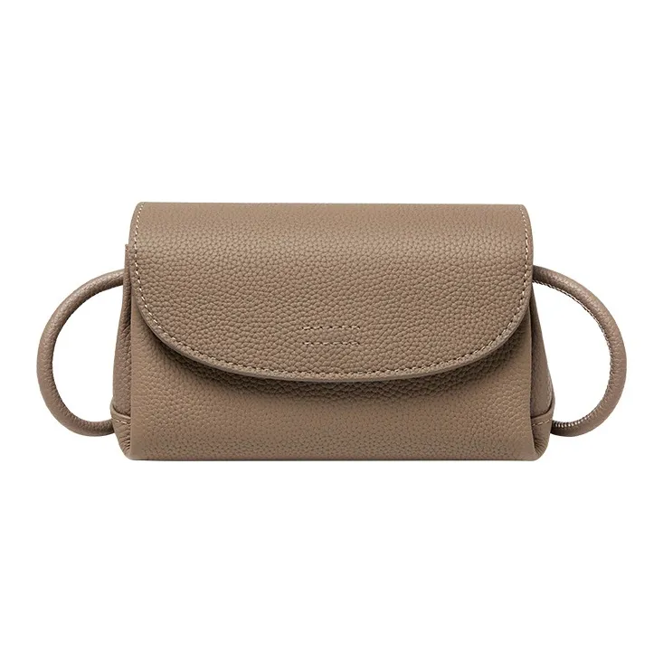 CNNCOO Cow Leather Shoulder Bag Women's Elephant Gray-5
