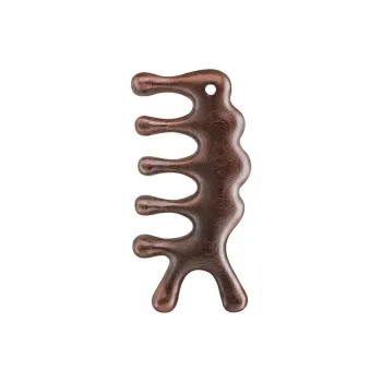 SHITIAN Head Therapy Comb Caterpillar Comb Natural Golden Sandalwood Wooden Comb Head Meridian Massage