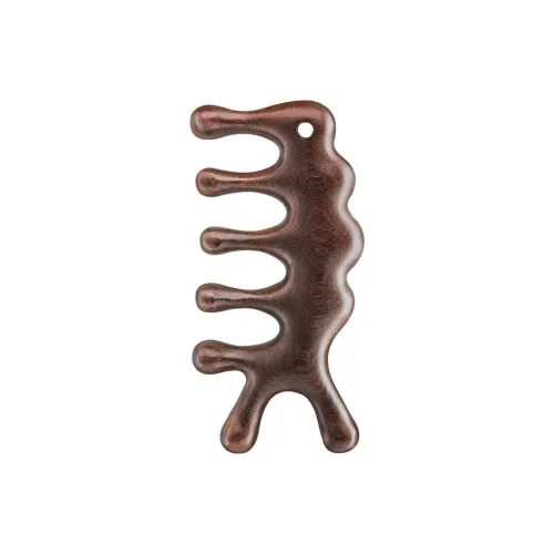 SHITIAN Head Therapy Comb Caterpillar Comb Natural Golden Sandalwood Wooden Comb Head Meridian Massage