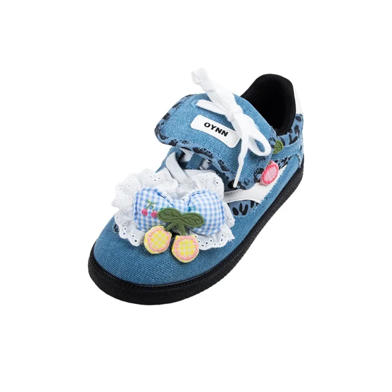 OYNN Young Baby Series Slip Resistant, Abrasion Resistant, Lightweight Low Top Skateboard Shoes Women's Blue-3