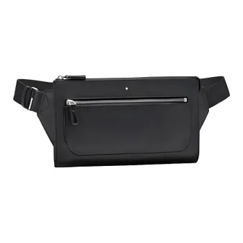 MONTBLANC Leather Crossbody Bag, Fanny Pack Men's Black