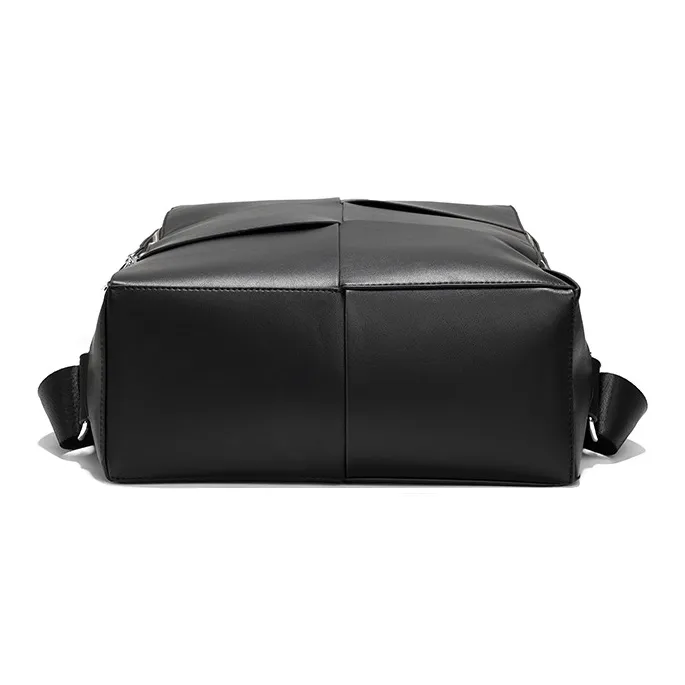 VIHUS Cow Leather With Microfiber Backpack Men's Black-3