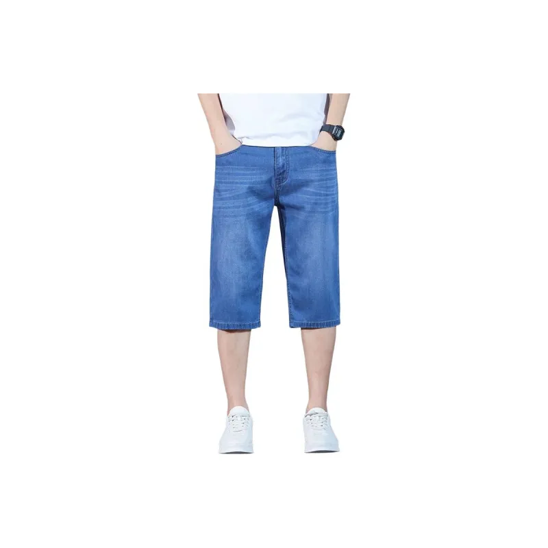 FAWENXIANGZI Denim Shorts Men's-3