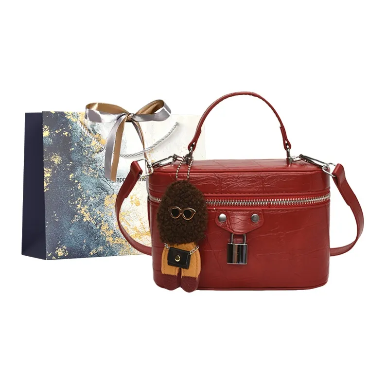 Iman's House PU Handbag Women's Ecru/Yellow/Red/Black-8