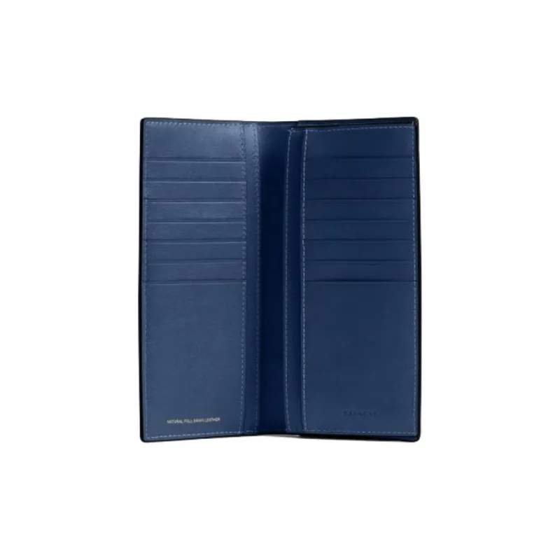 COACH Breast Pocket Leather Wallet Mini Men's Dark Blue-1