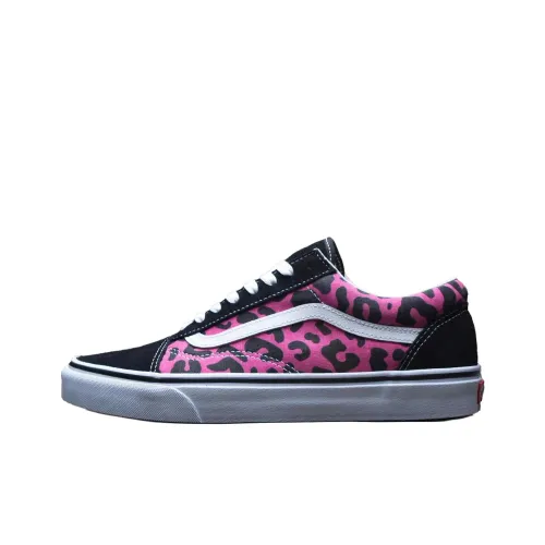 Vans Old Skool Slip Resistant And Breathable Low Top Skateboard Shoes Unisex Black Pink