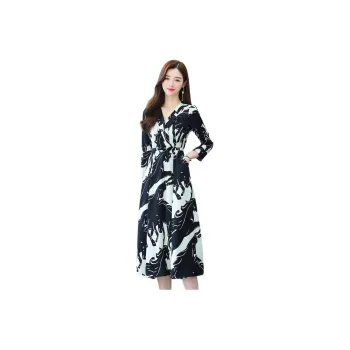 Flowers In Water Long Sleeved Dress Women's